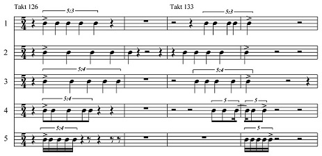 Oboenkonzert, Fünf Schlagzeuge (NB 11, S. 26)